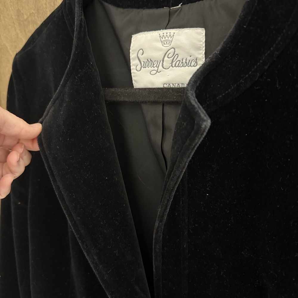 Vintage Black Velvet Women's Blazer Suit Jacket